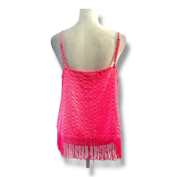 LILLY PULITZER Hot Pink  Sleeveless Camisole with Fringe Hem SZ S - Picture 4 of 11